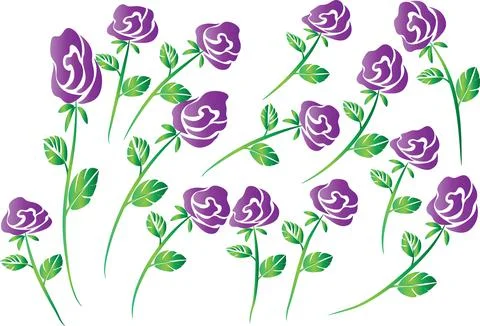 Vector drawing purple rose background design Stock Illustration