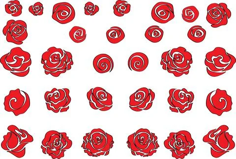 Vector drawing red rose background design Stock Illustration