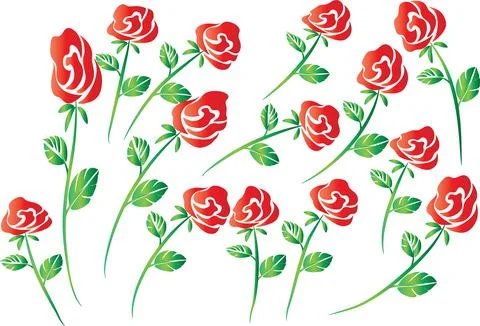 Vector drawing red rose background design Stock Illustration