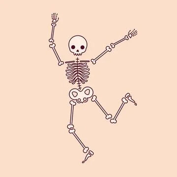 Vector drawing of a running skeleton Stock Illustration