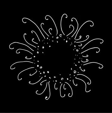 Vector drawing stylized explosion of a star hand-drawn in Doodle style white Stock Illustration