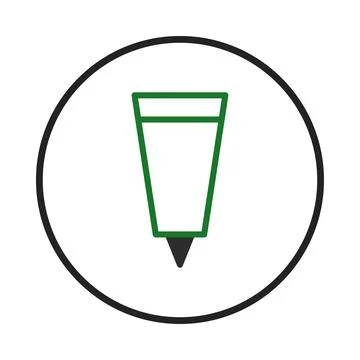 Vector drawing tool icon in green and black circle graphic design and simpl.. Stock Illustration