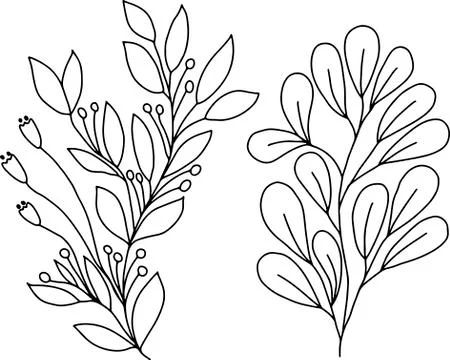 Vector drawing on a white background, flower in a linear style. For the design Stock Illustration