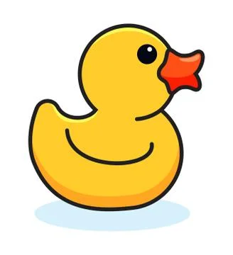 Vector drawing with yellow rubber duck Stock Illustration