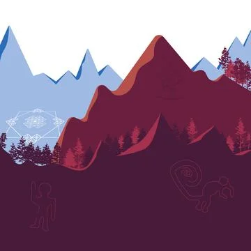 Vector drawings of the nazca lines. Stock Illustration