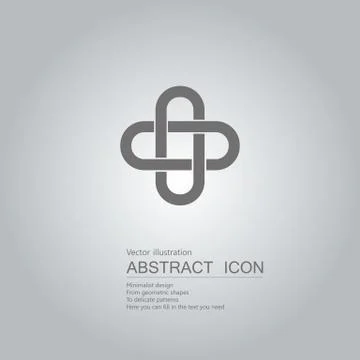 Vector drawn abstract logotype. The background is a gray gradient. Stock Illustration