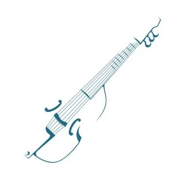 Vector drawn African viol. Isolated on white background. Stock Illustration