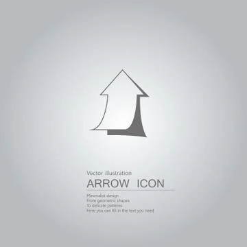 Vector drawn arrow icon. The background is a gray gradient. Stock Illustration