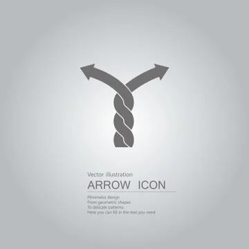 Vector drawn arrow symbol. The background is a gray gradient. Stock Illustration