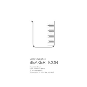 Vector drawn beakers.  Isolated on white background. Stock Illustration