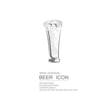 Vector drawn beer mug. Isolated on white background. Stock Illustration