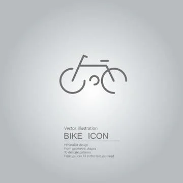 Vector drawn bicycle icon. The background is a gray gradient. Stock Illustration