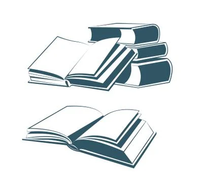 Vector drawn books. Isolated on white background. Stock Illustration