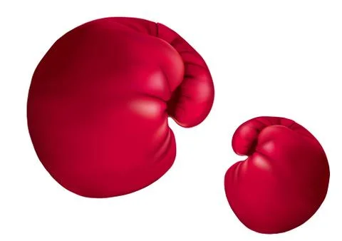 Vector drawn boxing gloves, isolated on white background. Stock Illustration