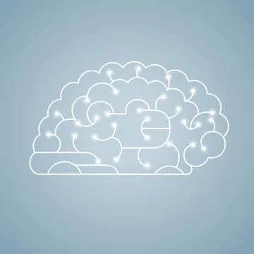 Vector drawn brain graphic Stock Illustration