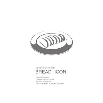 Vector drawn bread. Isolated on white background. Illustrazione stock