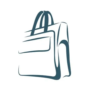 Vector drawn briefcase. Isolated on white background. Stock Illustration