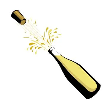 Vector drawn champagne. Isolated on white background. イラスト素材
