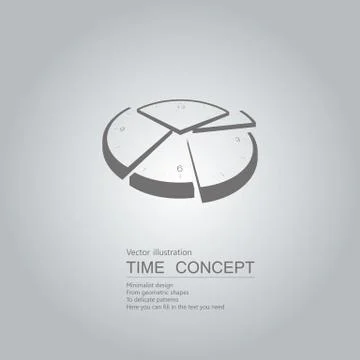 Vector drawn clock icon. Isolated on grey background. Stock Illustration