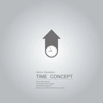 Vector drawn clock icon. Isolated on grey background. Stock Illustration
