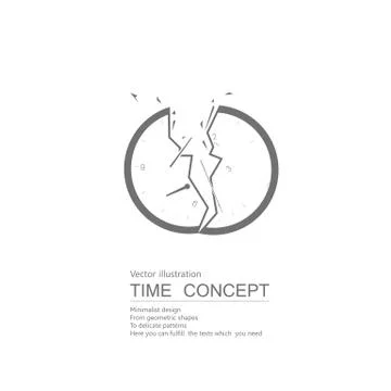 Vector drawn clock. Isolated on white background. Illustrazione stock