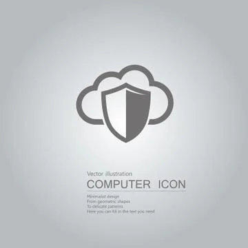 Vector drawn cloud computing icons. Isolated on grey background. Stockillustratie