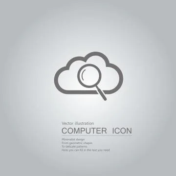 Vector drawn cloud computing icons. Isolated on grey background. イラスト素材
