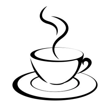 Vector drawn coffee. Isolated on white background. Stock Illustration