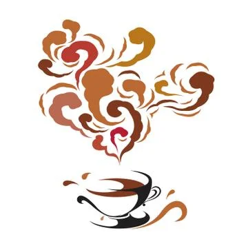 Vector drawn coffee. Isolated on white background. Stock Illustration