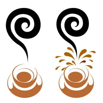 Vector drawn coffee. Isolated on white background. Stock Illustration