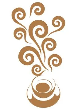 Vector drawn coffee. Isolated on white background. Stock Illustration