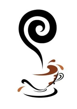 Vector drawn coffee. Isolated on white background. Stock Illustration