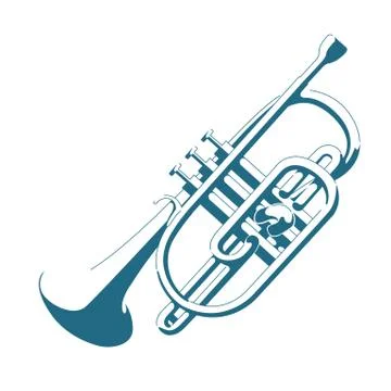 Vector drawn cornet. Isolated on white background. Stock Illustration