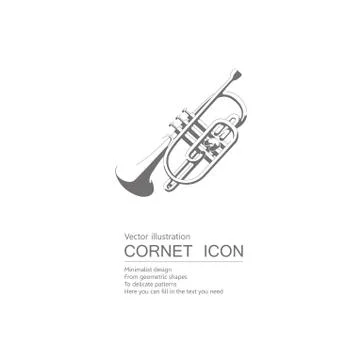 Vector drawn cornet. Isolated on white background. Stock Illustration