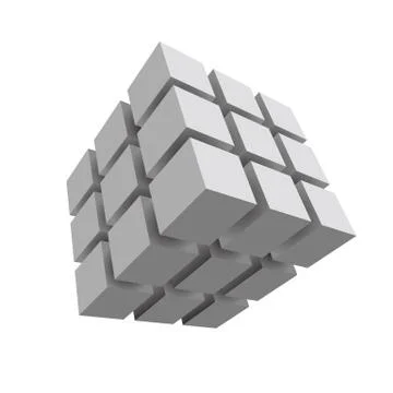 Vector drawn cubes, isolated on white background. Stock Illustration
