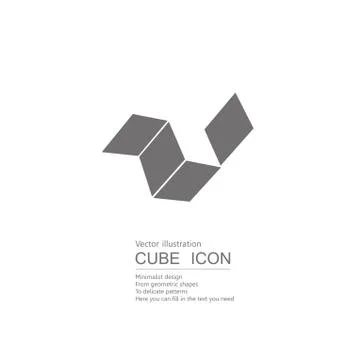 Vector drawn cubes. Isolated on white background. Stock Illustration