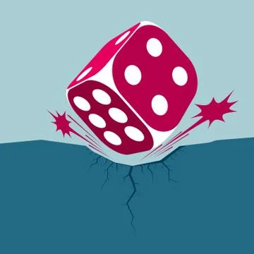 Vector drawn dice. Isolated on blue background. Stock Illustration