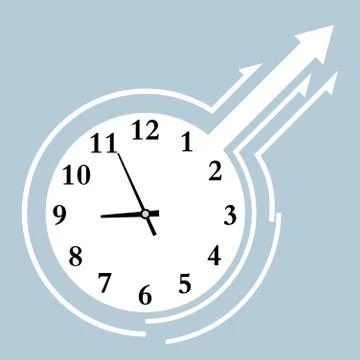 Vector drawn digital clock, time is approaching nine o'clock. Stock Illustration