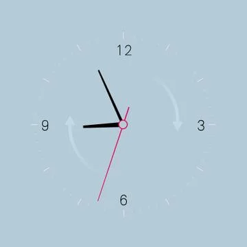Vector drawn digital clock, time is approaching nine o'clock. Stock Illustration
