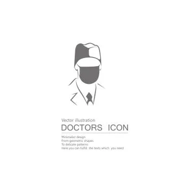Vector drawn doctor. Isolated on white background. Illustrazione stock