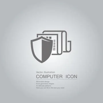 Vector drawn document icon. Isolated on grey background. Stock Illustration