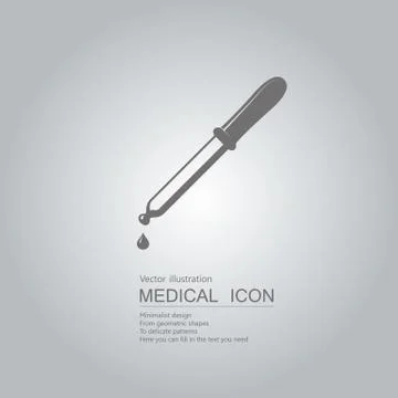 Vector drawn dropper. Isolated on grey background. Stock Illustration