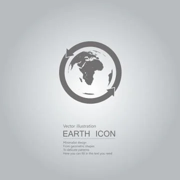 Vector drawn earth. Isolated on grey background. Stock Illustration