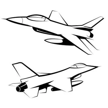 Vector drawn fighter, isolated on white background. Stock Illustration