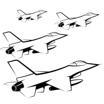 Vector drawn fighter, isolated on white background. Stock Illustration