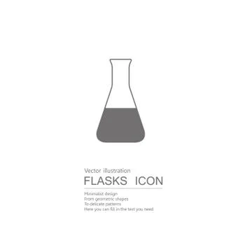Vector drawn flasks.  Isolated on white background. Stock Illustration
