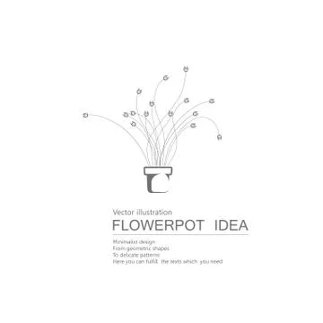 Vector drawn flowerbed. Isolated on white background. Stock Illustration