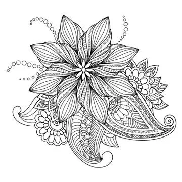 Vector drawn flowers, plants Stock Illustration