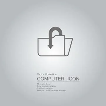 Vector drawn folder icon. Isolated on grey background. Stock Illustration