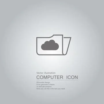 Vector drawn folder icon. Isolated on grey background. Stock Illustration